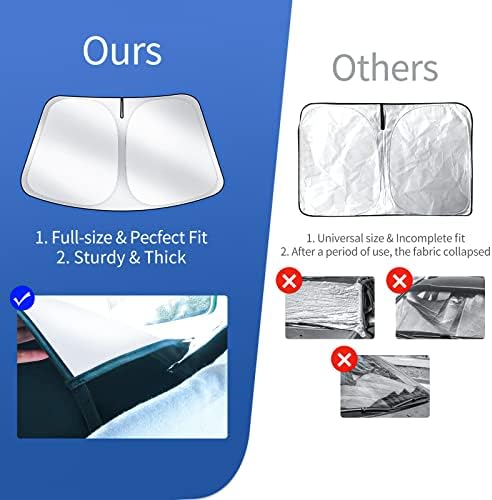 Upgraded Sunshade, Improved UV Protection Fabric, Foldable Front Sun Shade, Custom Accessories for Tesla Model 3/Y/Y Juniper 2016 to 2026 - Image 3