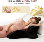 Memory Foam Wedge Pillow, 27° Body Support Pillow- Black - Image 4