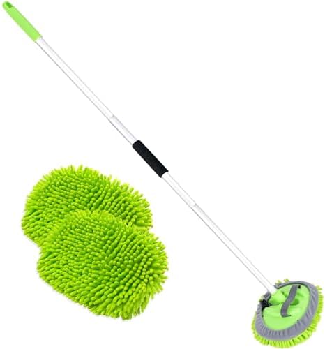 62" Car Wash Brush with Long Handle Chenille Scratch-Free Head Aluminum Pole by LUKCOZMO