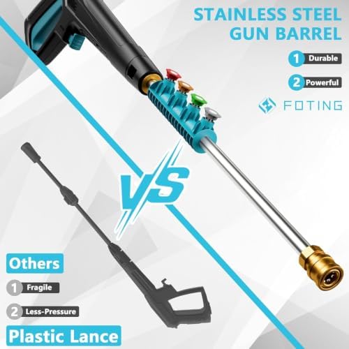 2026New Pressure Power Washer 5000PSI with Adjustable Touch Screen 8 Level, 34" Tall, 4 Quick Connect Nozzles,Inlet Hose&Filter&500mlFoam Cannon for Cars/Fences/Driveways/Home Cleaning (Blue) - Image 7