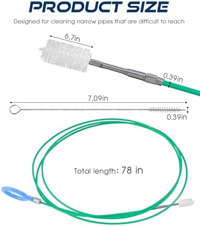 Drain Cleaner,Car Accessories Sunroof Drain Cleaning Tool,Drain Brush,Extra Long Pipe Cleaners for Cars,Fit for Auto Washing,Engine Cleaning,Truck Detailing,Exterior Clean (78 Inch) - Image 2