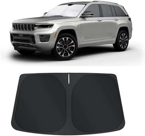 TINGLU Sun Shade for Jeep Grand Cherokee 2011-2021(NOT for Grand Cherokee L&Jeep Cherokee) Accessories Windshield Sun Shade Window Shade UV Rays Protection Sun Visor Cover by TINGLU