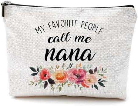 DILSJ Nana Gifts Makeup Bag, Nana Gifts For Christmas From Grandkids Cosmetic Bags For Women, Best Grandma Gift From Granddaughters Grandsons Zipper Makeup Pouch Travel Organizer Toiletry Bag by DILSJ