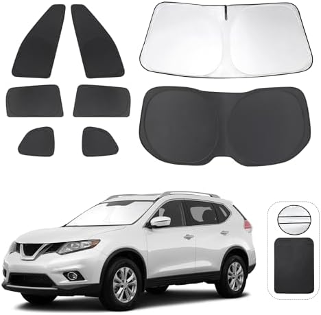 TINGLU Window Shades for Nissan Rogue 2014-2020(NOT for Rogue Sport & 2021 Rogue 3rd Gen. T33) Accessories Full Windows Rear Triangular Windshield Sun Shade Sun UV Rays Privacy Protection 8PCS by TINGLU