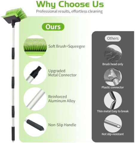Ordenado 56" Car Wash Brush with Long Handle, Soft Bristle& Rubber Squeegee - Image 3