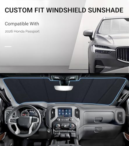 Pigenius Windshield Sun Shade for Passport 2026, Custom Front Window Sunshade - BLAZBLOCK - Image 2