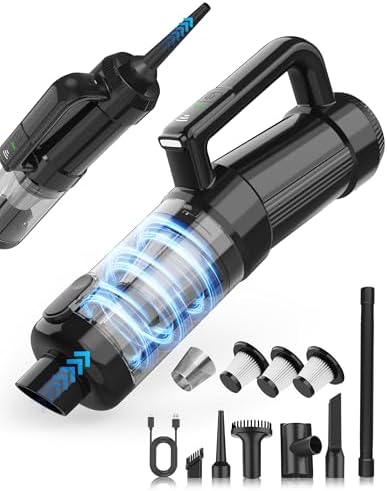 Handheld Vacuum Cordless, 18000PA Strong Suction Car Vacuum Cleaner Portable with Brushless Motor & LED Light, Hand Vacuum with Multi-Nozzles & Washable Filter for Home Office, Car, Pets by Leucher