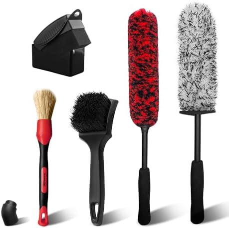 YeewayVeh Wheel Cleaning Kit, 5Pack Bendable Rim Cleaner, Red by YeewayVeh