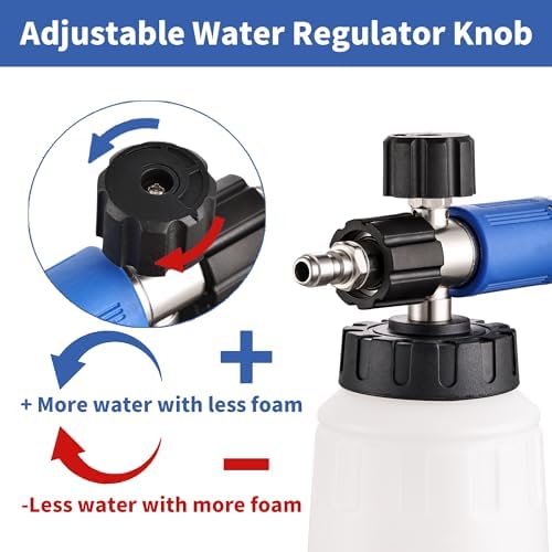 FENG PAI Foam Cannon for Pressure Washer with Dual Connector Accessory & 7 Sprayer Nozzles, Dual Lance Soap Cannon, Double Tip Soap Attachment for Foam Blaster, 1/4" Quick Connect, 3600 PSI (White) - Image 2