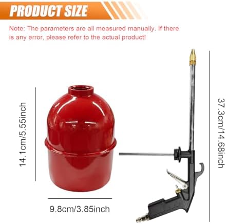 Car Air Engine Cleaning Spray Gun, High-Pressure Air Nozzle Blow Gun with 1-Liter Metal Jug, Pneumatic Dust Cleaner Sprayer Tool, Siphon Vehicle Engine Bay Wash Spray Kit(Red) - Image 2