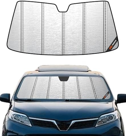 Pigenius Windshield Sunshade for Toyota Sienna 2015-2020, Metallic Silver Finish by Pigenius