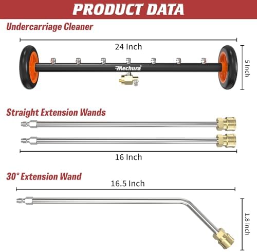 24 Inch Undercarriage Pressure Washer Attachment, 4000 PSI - Image 2