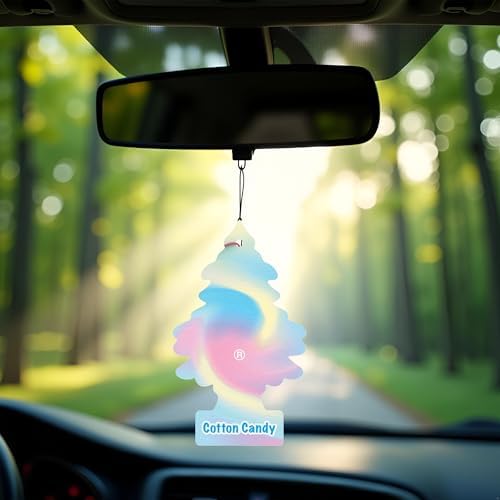 LITTLE TREES Car Air Freshener | Hanging Paper Tree for Home or Car | Cotton Candy | 3 Pack - Image 3