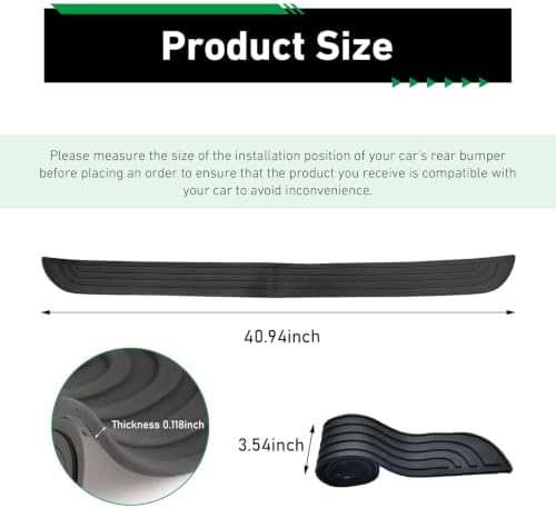 Rear Bumper Protector, Rubber Anti-Scratch Trunk Guard, Non-Slip Door Sill Protection Strip, Universal Automotive Exterior Accessories for Car SUV Truck (40.9 x3.1 Inch) - Image 2