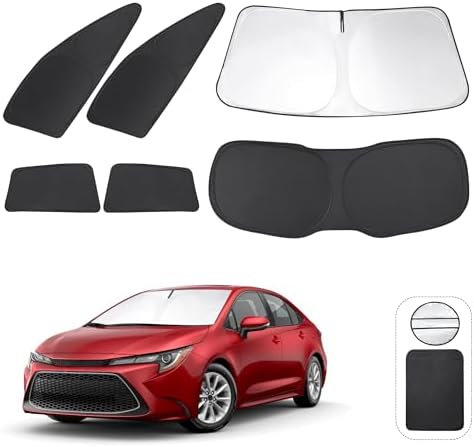 TINGLU Window Shades for Toyota Corolla Hatchback 2020-2026(Not for Corolla Cross) Accessories Side Full Windows Cover Camping Rear Triangular Windshield Sun Shade Sun UV Rays Privacy Protection 6PCS by TINGLU