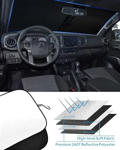 Foldable Front Windshield Sunshade fit for Toyota Tacoma 2016-2026 - Image 5