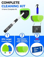 XINDELL 24-inch Windshield Cleaner Tool – Upgrade Large Head Car Interior&Exterior Window Cleaning Kit with Extendable Handle & 4 Microfiber Pads, Auto Wiper Brush for Car, Trucks, SUVs, RVs & Home - Image 5