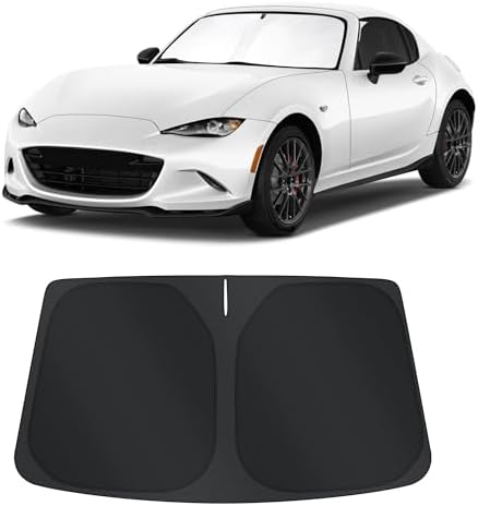TINGLU Sun Shade for Mazda MX-5 Miata 2017-2019 Accessories Windshield Sun Shade Window Shade UV Rays Protection Sun Visor Cover with Steering Wheel Sunshade Storage Bag by TINGLU
