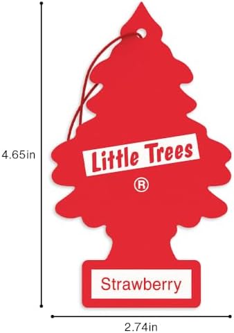 LITTLE TREES Car Air Freshener I Hanging Tree Provides Long Lasting Scent for Auto or Home I Strawberry, 6-Packs (4 Count) - Image 6