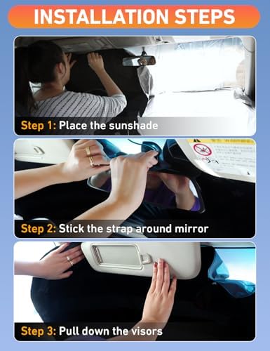EcoNour Windshield Sunshade Compatible for Chevrolet Tahoe 2021-2025 2026 - Image 5