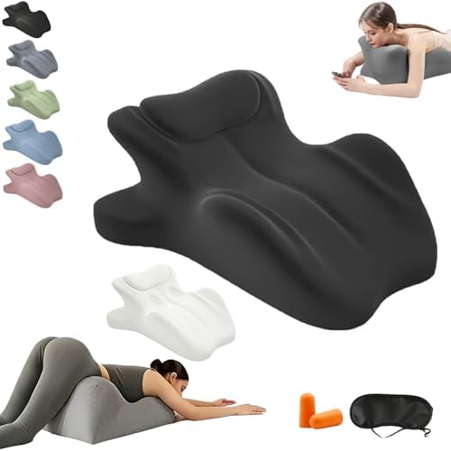 Memory Foam Couples Pillow, Reading Pillow for Bed, NeckPillow, 27° Lift Ergonomic Cushion for Intimacy Waterproof Posture Support Cushion for Sleeping Reading Relax(Black,23"x18"x15") by Unknown