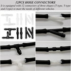 Windshield Washer Hose Kit - Includes 4 Meter Washer Fluid Hose & 12 Pcs Hose Connectors, Compatible with Most Vehicle Windshield Washer Nozzle Installation, for Connecting Car Water Pumps and Nozzles - Image 3