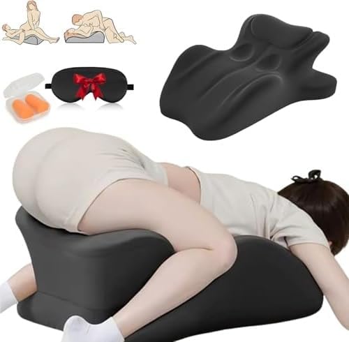 27° Ergonomic High-Density Memory Foam Wedge Pillow for Enhanced Comfort, Hip & Back Relief | Versatile Use for Relaxing, Reading, and Intimacy Positioning,Black by Unknown