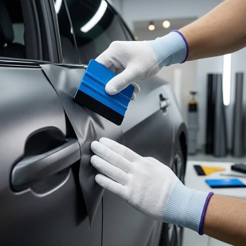 Vinyl Wrap Tool Kit Include Heat Gun, 7PCS Stick Squeegee, Knife Tape, Felt Squeegees, Craft Knife and Utility Knife Plastic Scraper, Vinyl Cutter, Magnet Holders, Cloth, Gloves - Image 4
