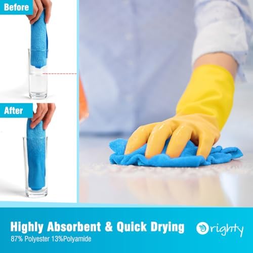 Orighty Microfiber Cleaning Cloth Bulk, 50 Pack Shop Towels 12x12 in, Blue - Image 3