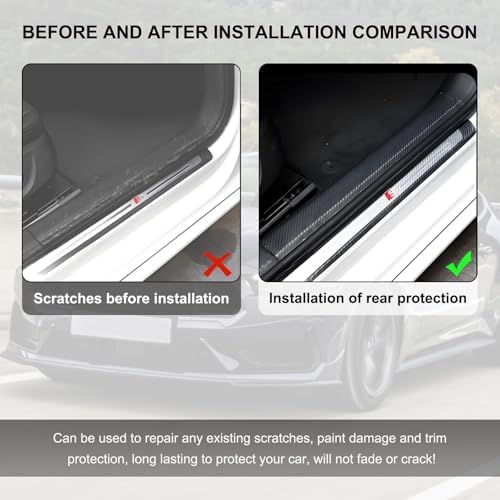 Wevdn 3D Carbon Fiber Vinyl Tape, 3 Inch×23ft Carbon Fiber Wrap Auto Door Edge Window Trim Detailing Tape, Anti-Scratch Self Adhesive Auto Door Entry Guards Vinyl Overlay Wrap Roll - Image 4