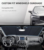 Pigenius Windshield Sun Shade for Toyota 4Runner 2020-2024. Full Coverage Rearview Mirror Shade for Ultimate Protection - Image 2