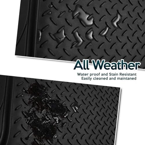ZONETECH All Weather Rubber Semi Pattern Cargo Liner Trunk Floor Mat – Premium Quality Black Heavy Duty Cargo Trunk Floor Mat (2 Pack) - Image 3