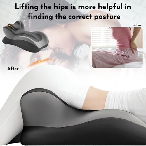 Sweet Spot Pillow Intimacy Pillows for Couples 27° Angle Ergonomic Memory Foam Positioning Cushion Butt Cushion Support Neck Waist Washable Pillowcase(Light Gray) - Image 5
