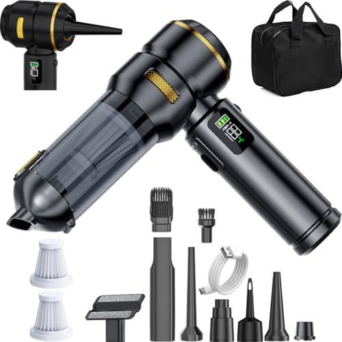 Car Vacuum Cleaner High Power 20000Pa – Cordless Handheld Mini Vacuum & Air Duster for Car & Desk, Home, Office & Camping, Ideal Gift for Men & Women, 6000mAh Battery (Fast Charging Edition - Black) by NWDEY