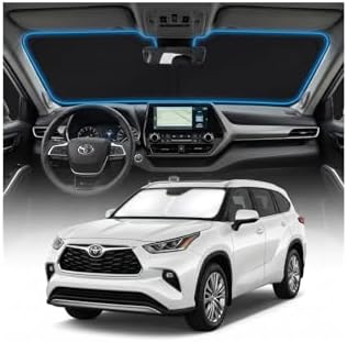 for Toyota Highlander Windshield Sun Shade Cover - Custom Fit Highlander Accessories 2020-2024 2025 2026 Foldable Sunshade UV Protection & Heat Shield Sun Visor Accessories by Unknown