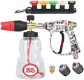 BEAR FORCE High-pressure Water Gun Painted with American-style Elements M22-ID14mm Inlet Max 3000Psi & Foam Cannon 32oz, for Bosch, Nilfisk, Sun Joe, Koblenz, Truper Electric Pressure Washer, Car Wash by BEARFORCE
