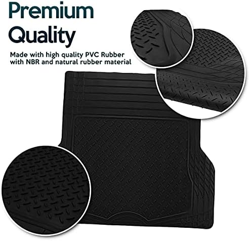 ZONETECH All Weather Rubber Semi Pattern Cargo Liner Trunk Floor Mat – Premium Quality Black Heavy Duty Cargo Trunk Floor Mat - Image 5