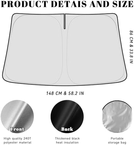 Car Windshield Sun Shade for Lexus 2023-2026 RX RX350 RX350h RX450h RX500h Accessories (OEM Design) Reflective Foldable Heat Insulation Sunshade for Ultimate Protection - Image 5