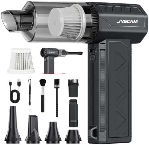 Compressed Air Duster&Vacuum Cleaner, 3-in-1 150000RPM Cordless Air Blower by JVSCAM
