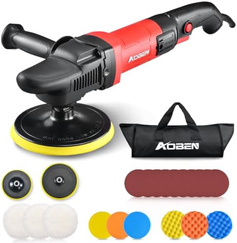 AOBEN Car Buffer Polisher,Rotary polisher,1600W Car Polisher Waxer with 6 Variable Speed,4 Polishing Pads,Detachable Handle for Car Polishing and Waxing by AOBEN