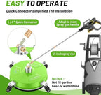 LidoDola 14'' Pressure Washer Surface Cleaner Green, Power Washer Accessory - Image 5