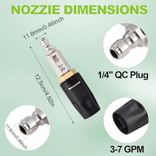 Adjustable Downstream Soft Wash Nozzle, M5 Twist Shooter Tip - Image 3