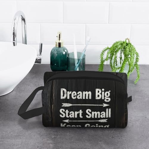 Inspirational Wood Wall Art​ Makeup Bag - Durable 600D Oxford Fabric Travel Cosmetic Bag, Shockproof Foam Padded Toiletry Organizer for Gym & Daily Use 10x6.2x4.9 Inch - Image 6