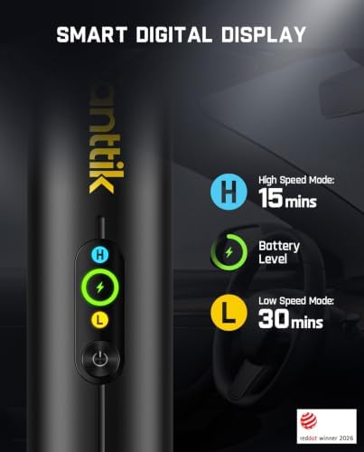Fanttik Slim V10 APEX Cordless Car Vacuum, 4-in-1 Portable Mini Handheld Vac, Upgraded Smart Digital Display, 19kPa Suction Power, 2 Suction Modes for Small Jobs, Car, Office Desk, Keyboards (Black) - Image 3