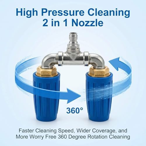 Dual Turbo Nozzle for Pressure Washer, 4000 PSI 1/4" Quick Connect (Blue) - Image 2