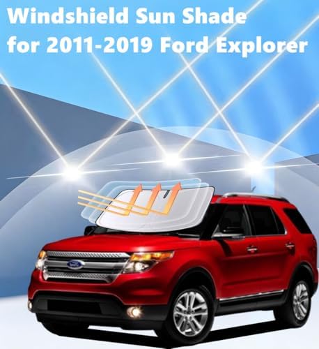 Windshield Sun Shade for 2011-2019 Ford Explorer, 4-Layer 240T Foldable UV Block Car Accessory to Cool Interior - Image 2