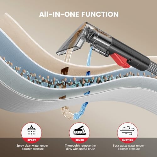 Portable Carpet & Upholstery Cleaner Machine,15 Kpa Strong Suction Couch Cleaner Machine for Pet Stain, Rug, Couch, Car, Furniture & Stair, Spot Cleaner with Versatile Tools & Self-Cleaning System - Image 2