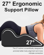 Memory Foam Intimacy Couples Pillow, 27° Ergonomic Wedge, Black - Image 4