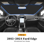 Car Windshield Sun Shade for Ford 2015-2024 Edge Accessories (OEM Design) Reflective Foldable Heat Insulation Sunshade for Ultimate Protection - Image 2