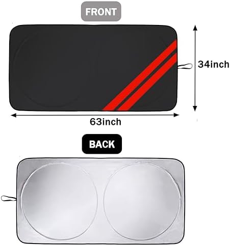 Front Windshield Sun Shade Fit for Dodge Charger Challenger Durango Journey Universal Fit to All Dodge Cars Foldable Sun Visor Protector Custom Fit Dodge Window Sunhade (Black) - Image 6